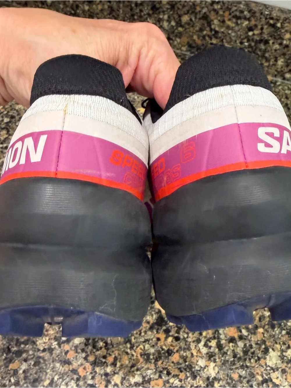 Salomon Women's White Purple Red Athletic Trail Shoes